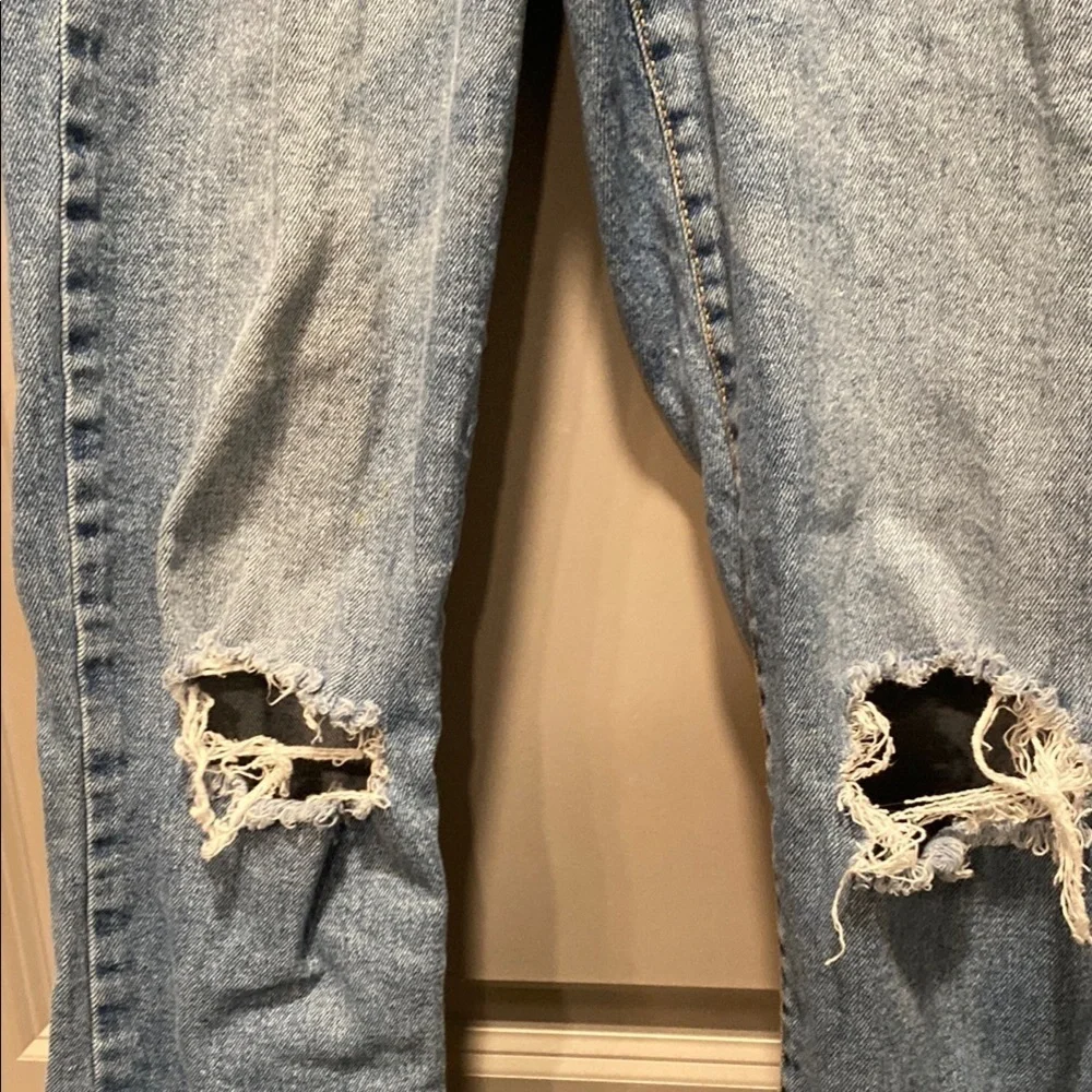 Rachel Roy Distressed Straight Leg Jeans 4 Mid Rise Denim - Picture 3 of 7